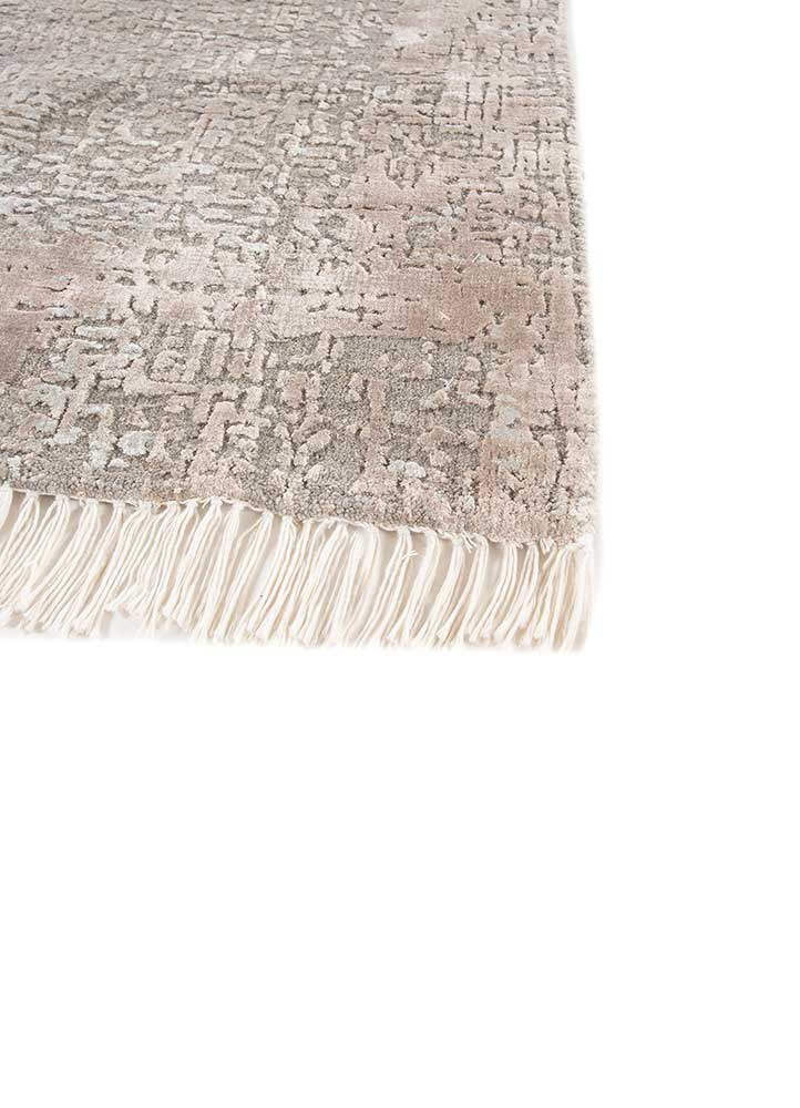 entropy grey and black wool and bamboo silk Hand Knotted Rug - Corner