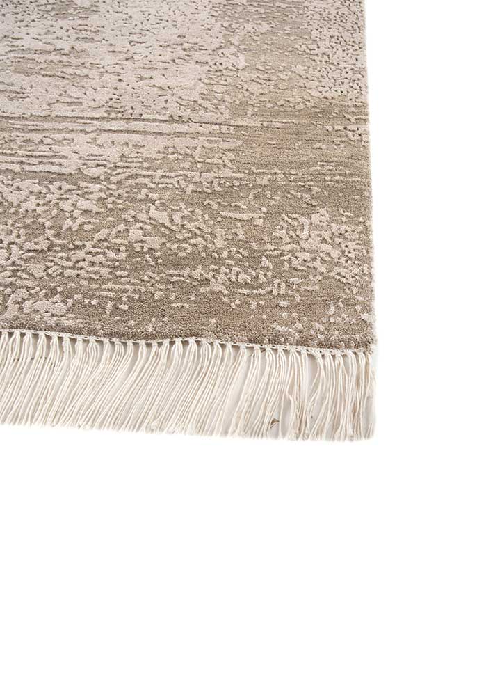 entropy grey and black wool and bamboo silk Hand Knotted Rug - Corner