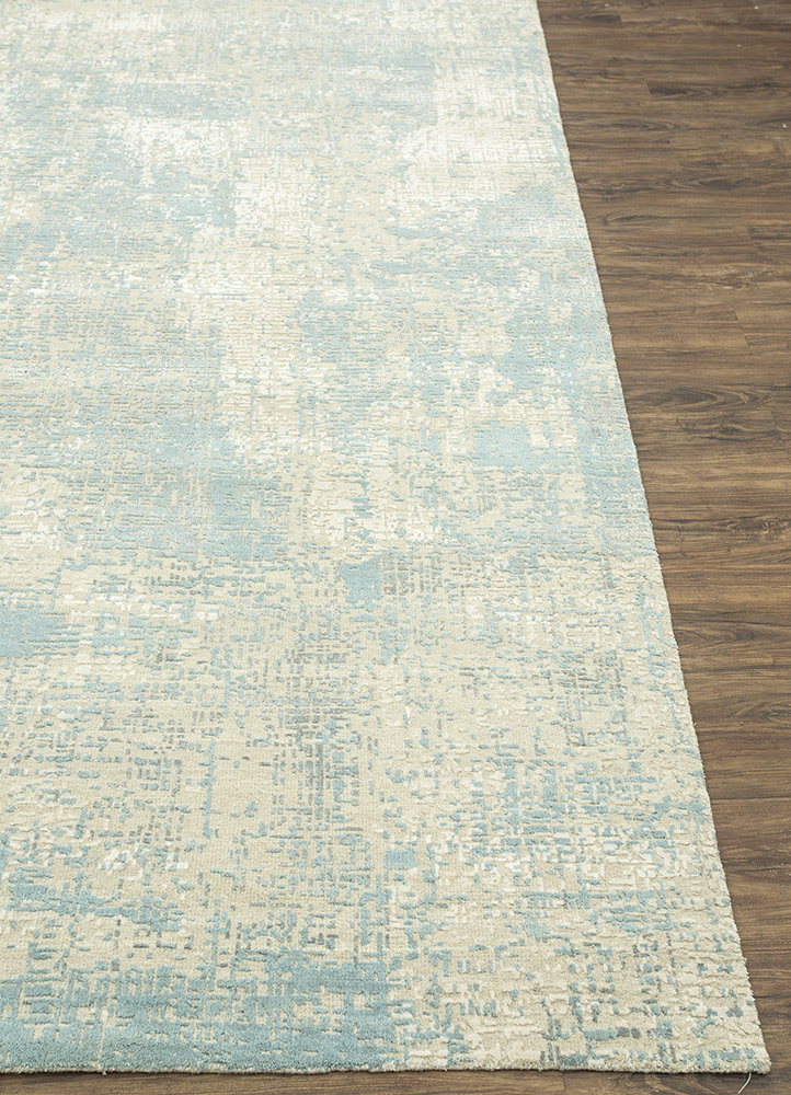 uvenuti beige and brown wool and bamboo silk Hand Knotted Rug - Corner