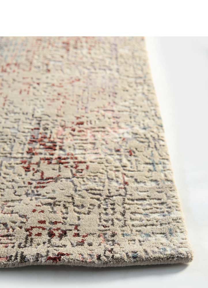 uvenuti ivory wool and bamboo silk Hand Knotted Rug - Corner uvenuti ivory wool and bamboo silk Hand Knotted Rug - Corner