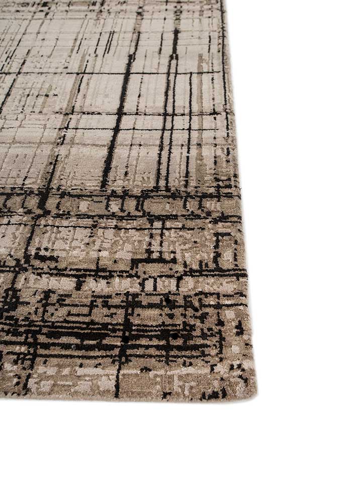 uvenuti ivory wool and bamboo silk Hand Knotted Rug - Corner