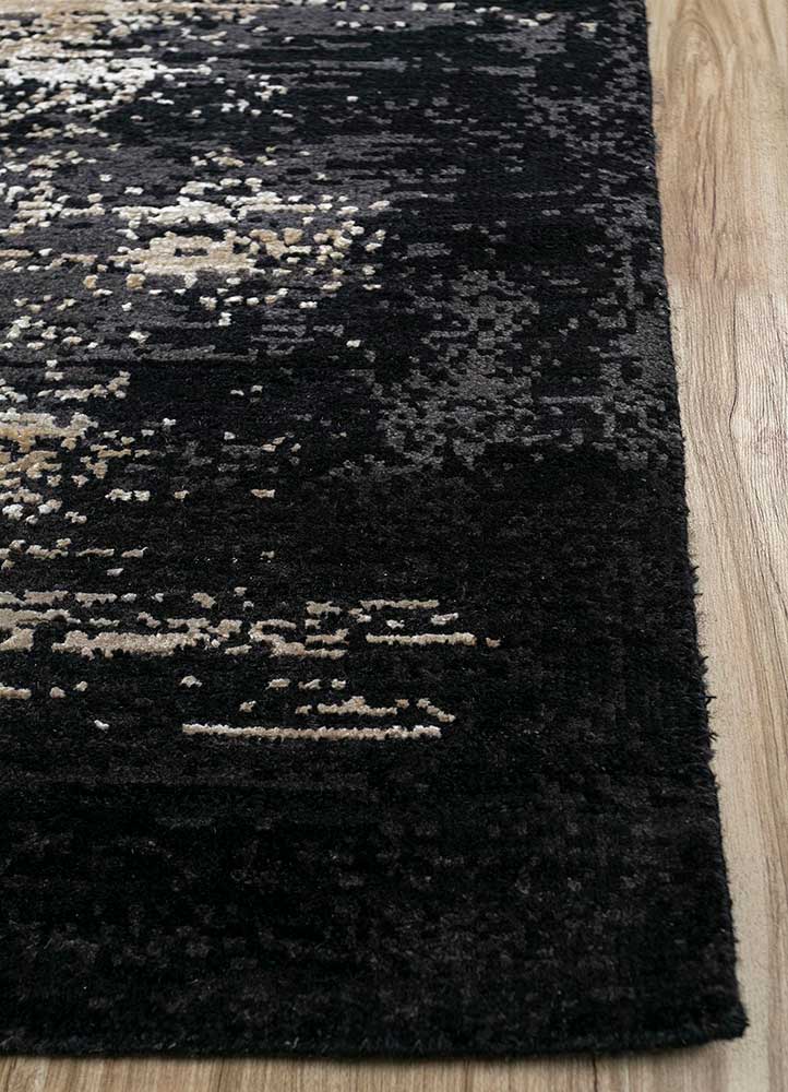 uvenuti blue wool and bamboo silk Hand Knotted Rug - Corner