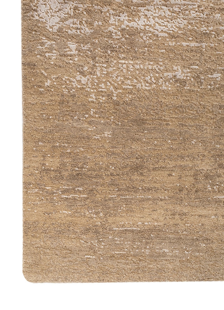 uvenuti beige and brown wool and bamboo silk Hand Knotted Rug - Corner uvenuti beige and brown wool and bamboo silk Hand Knotted Rug - Corner