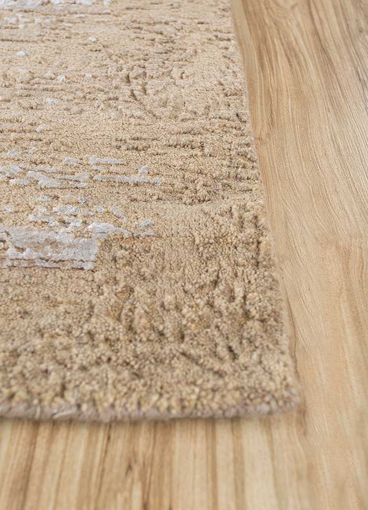 uvenuti beige and brown wool and bamboo silk Hand Knotted Rug - Corner