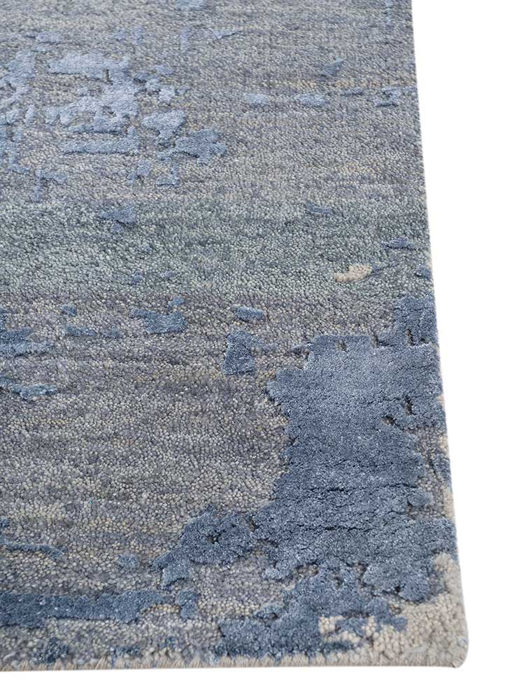 uvenuti grey and black wool and bamboo silk Hand Knotted Rug - Corner uvenuti grey and black wool and bamboo silk Hand Knotted Rug - Corner