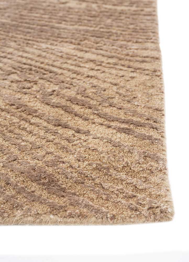 uvenuti beige and brown wool and bamboo silk Hand Knotted Rug - Corner