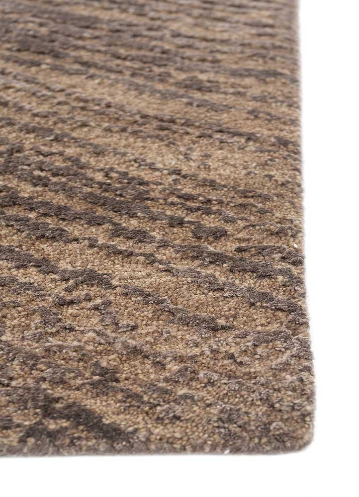 uvenuti beige and brown wool and bamboo silk Hand Knotted Rug - Corner
