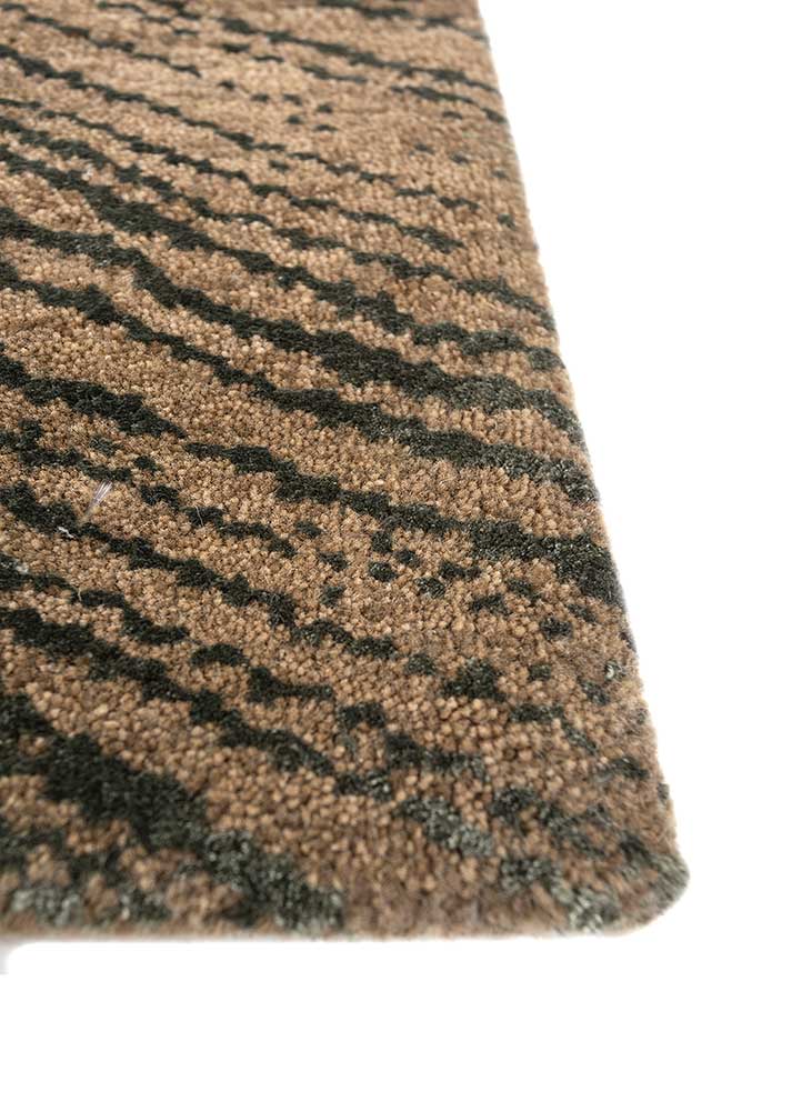 uvenuti beige and brown wool and bamboo silk Hand Knotted Rug - Corner