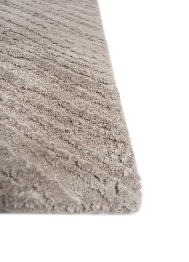 uvenuti grey and black wool and bamboo silk Hand Knotted Rug - Corner