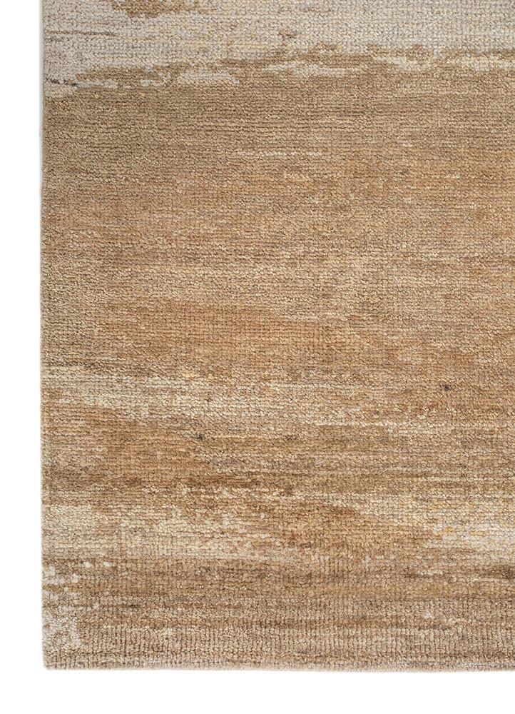 entropy beige and brown wool Hand Knotted Rug - Corner entropy beige and brown wool Hand Knotted Rug - Corner