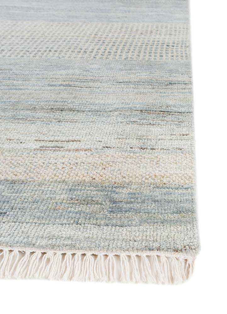 bylthe blue afghan wool Hand Knotted Rug - Corner