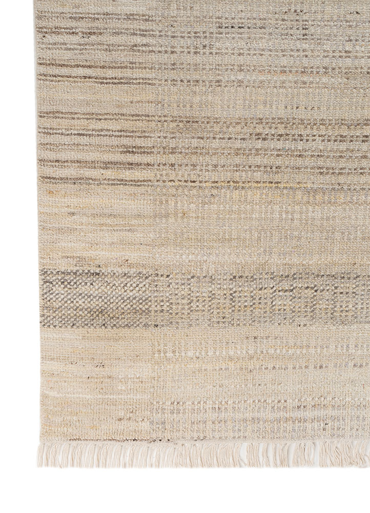 blythe ivory wool Hand Knotted Rug - Corner