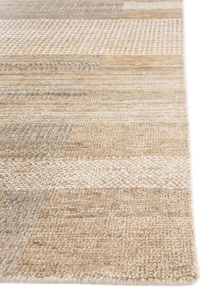 bylthe beige and brown afghan wool Hand Knotted Rug - Corner