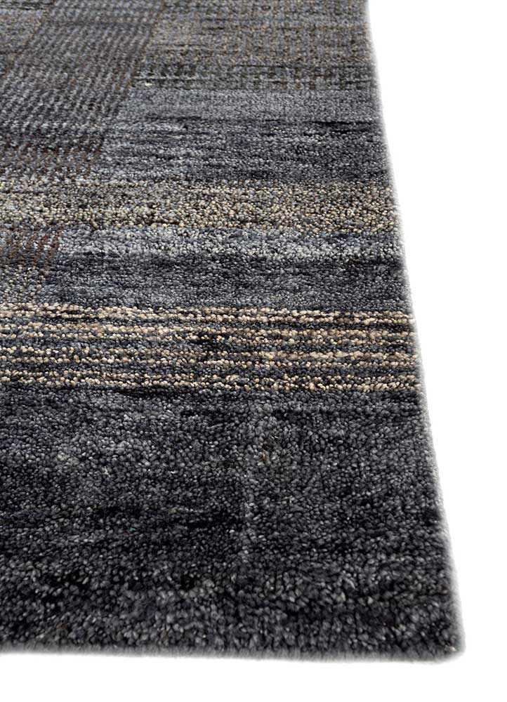 bylthe blue afghan wool Hand Knotted Rug - Corner