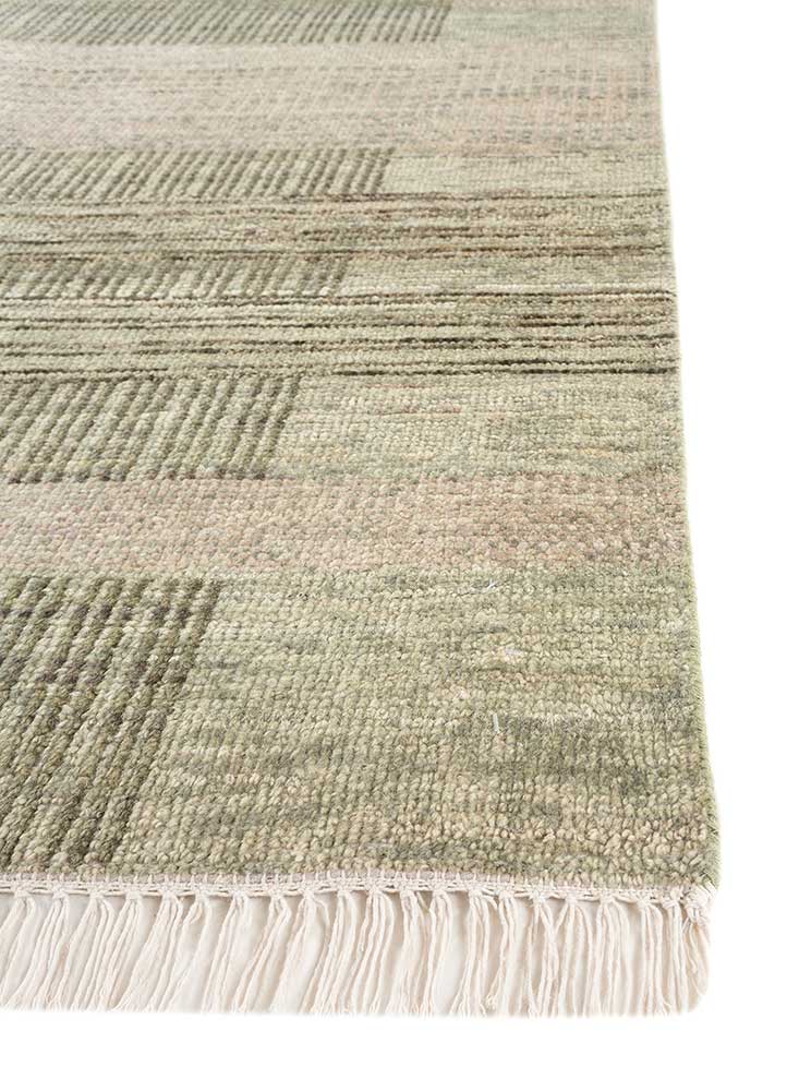 bylthe green afghan wool Hand Knotted Rug - Corner