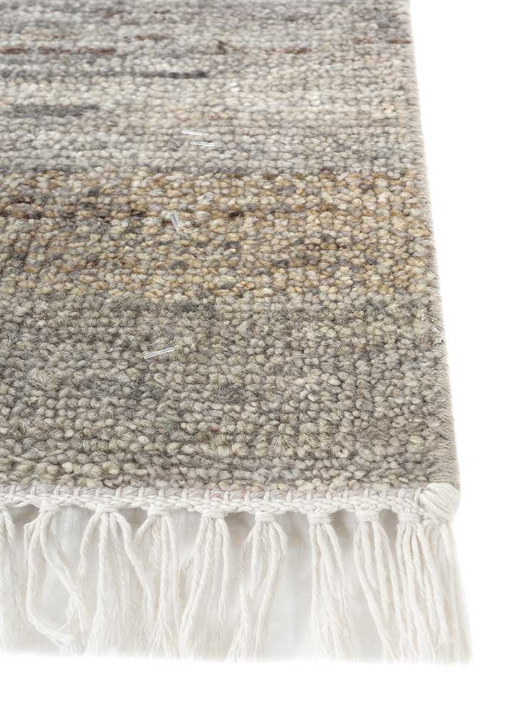 blythe blue afghan wool Hand Knotted Rug - Corner