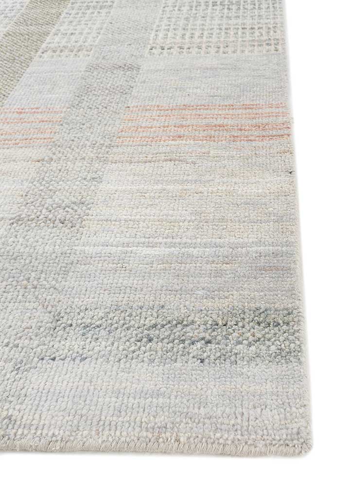 blythe ivory afghan wool Hand Knotted Rug - Corner
