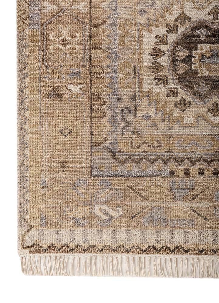 savana beige and brown wool Hand Knotted Rug - Corner savana beige and brown wool Hand Knotted Rug - Corner