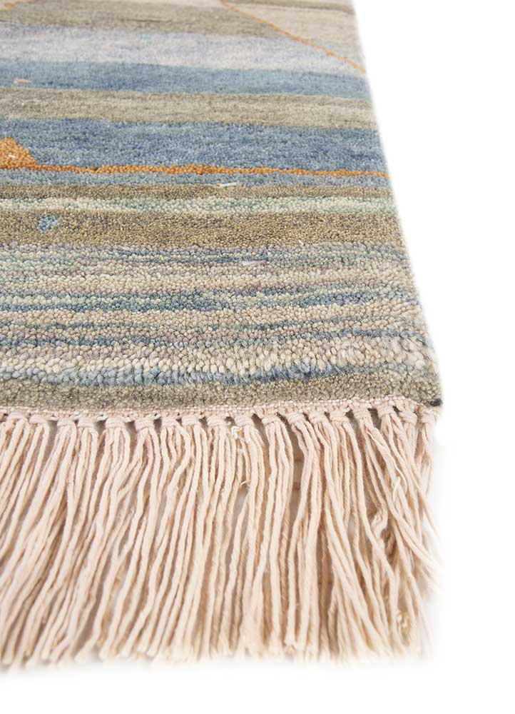 freedom manchaha blue wool and silk Hand Knotted Rug - Corner