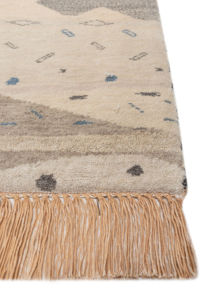 freedom manchaha ivory wool and silk Hand Knotted Rug - Corner