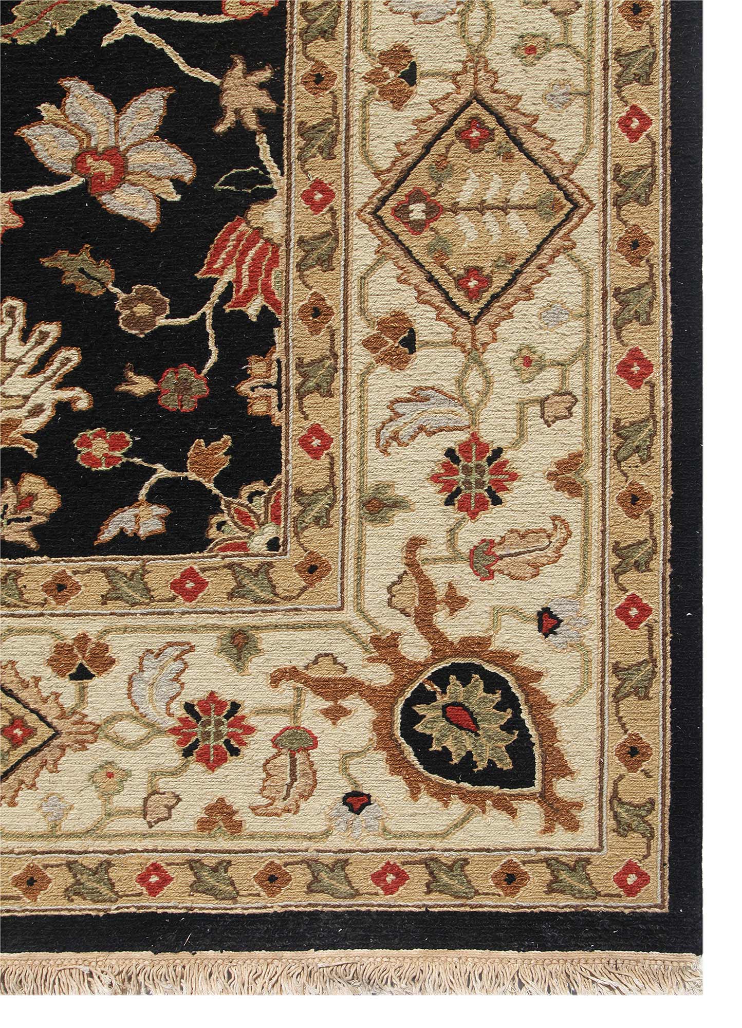 gulnar grey and black wool Hand Knotted Rug - Corner gulnar grey and black wool Hand Knotted Rug - Corner