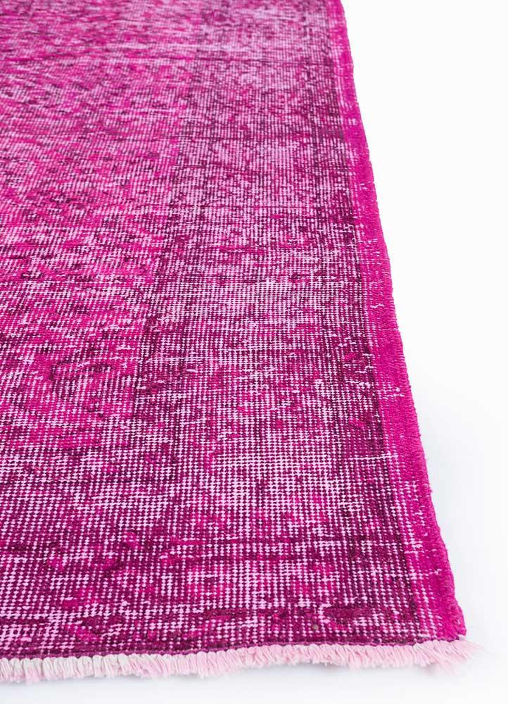 lacuna pink and purple wool Hand Knotted Rug - Corner