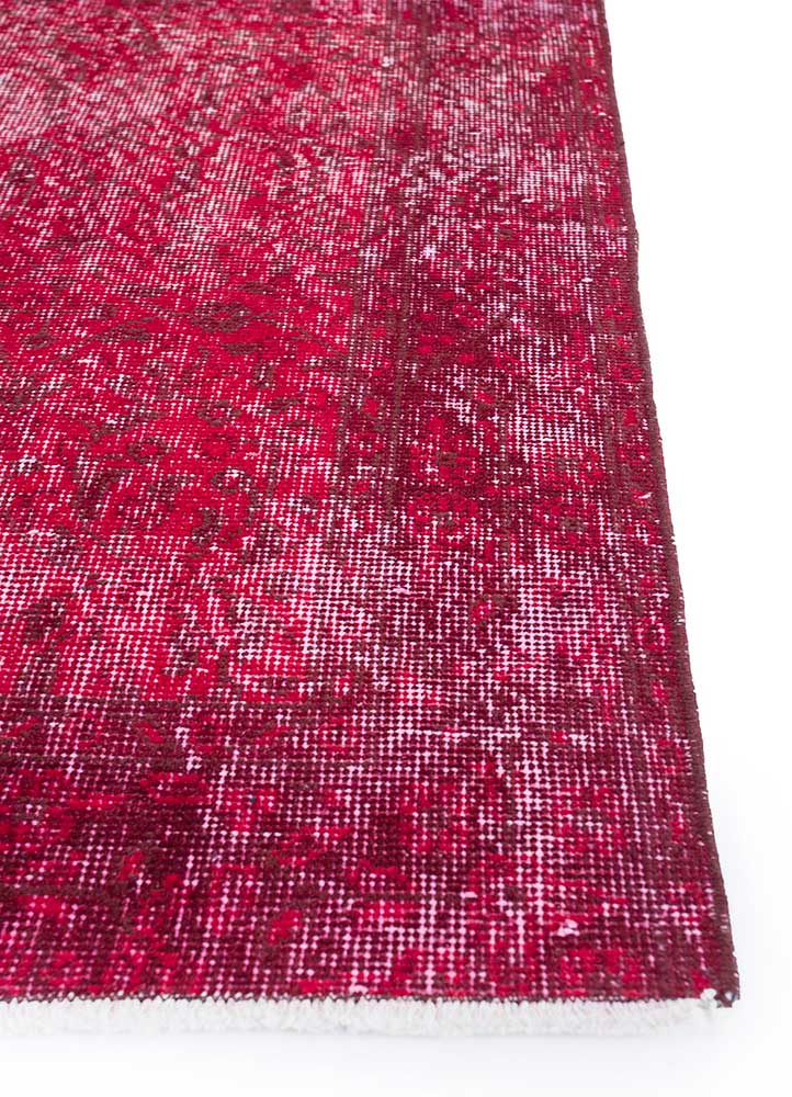 lacuna red and orange wool Hand Knotted Rug - Corner