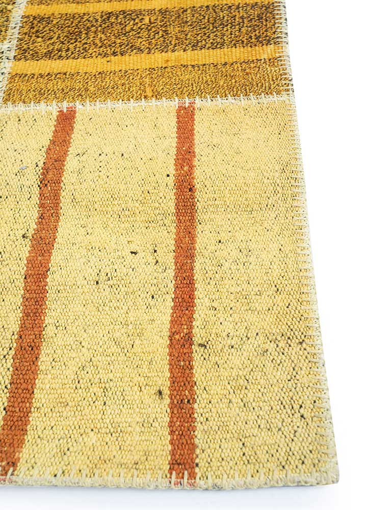 provenance gold wool Hand Knotted Rug - Corner