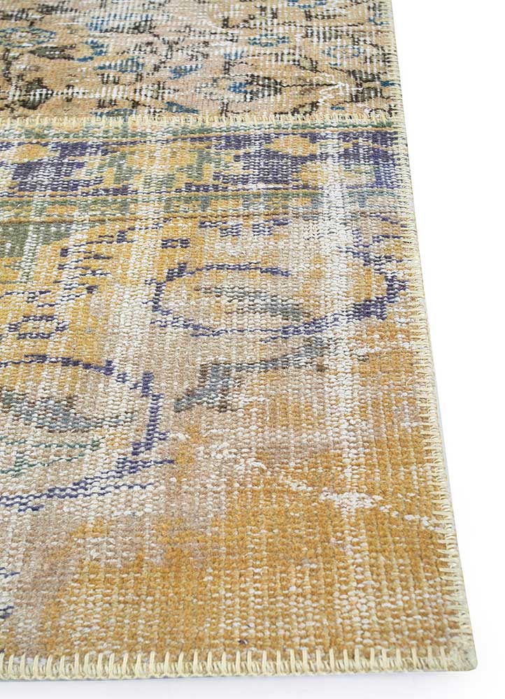 provenance gold wool Hand Knotted Rug - Corner