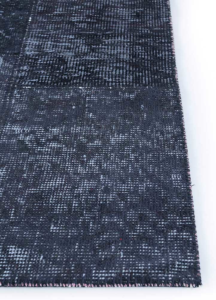 provenance grey and black wool Hand Knotted Rug - Corner provenance grey and black wool Hand Knotted Rug - Corner