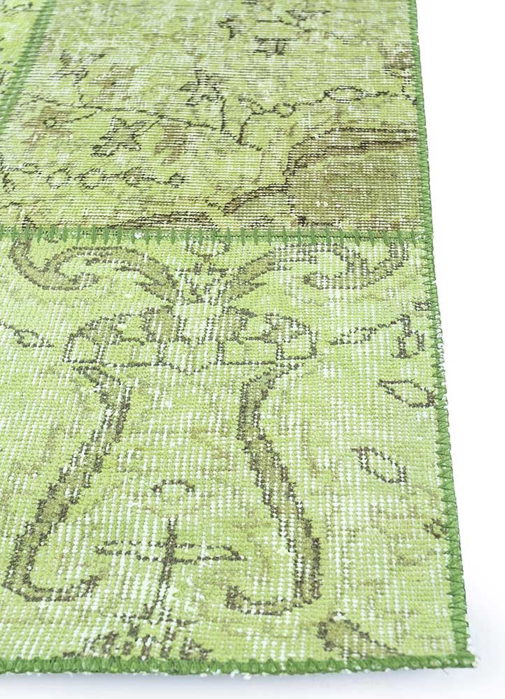provenance green wool Hand Knotted Rug - Corner provenance green wool Hand Knotted Rug - Corner