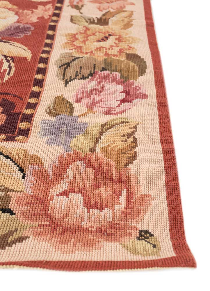 wall art pink and purple wool Hand woven Rug - Corner wall art pink and purple wool Hand woven Rug - Corner