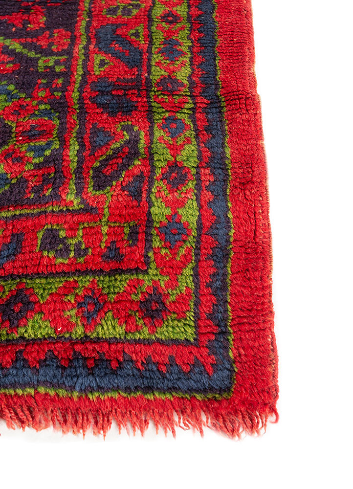 kiaan red and orange wool Hand Knotted Rug - Corner kiaan red and orange wool Hand Knotted Rug - Corner