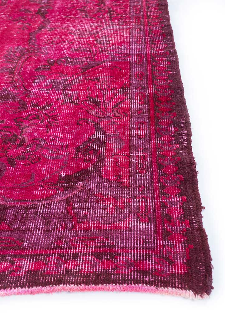 lacuna pink and purple wool Hand Knotted Rug - Corner