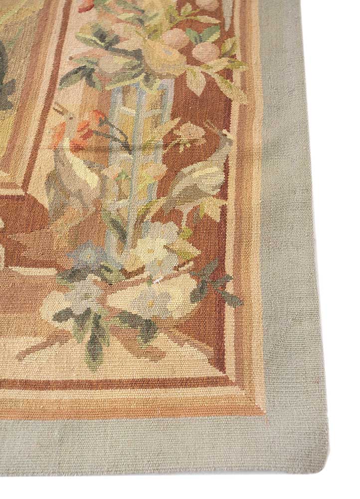 wall art green wool Hand woven Rug - Corner wall art green wool Hand woven Rug - Corner