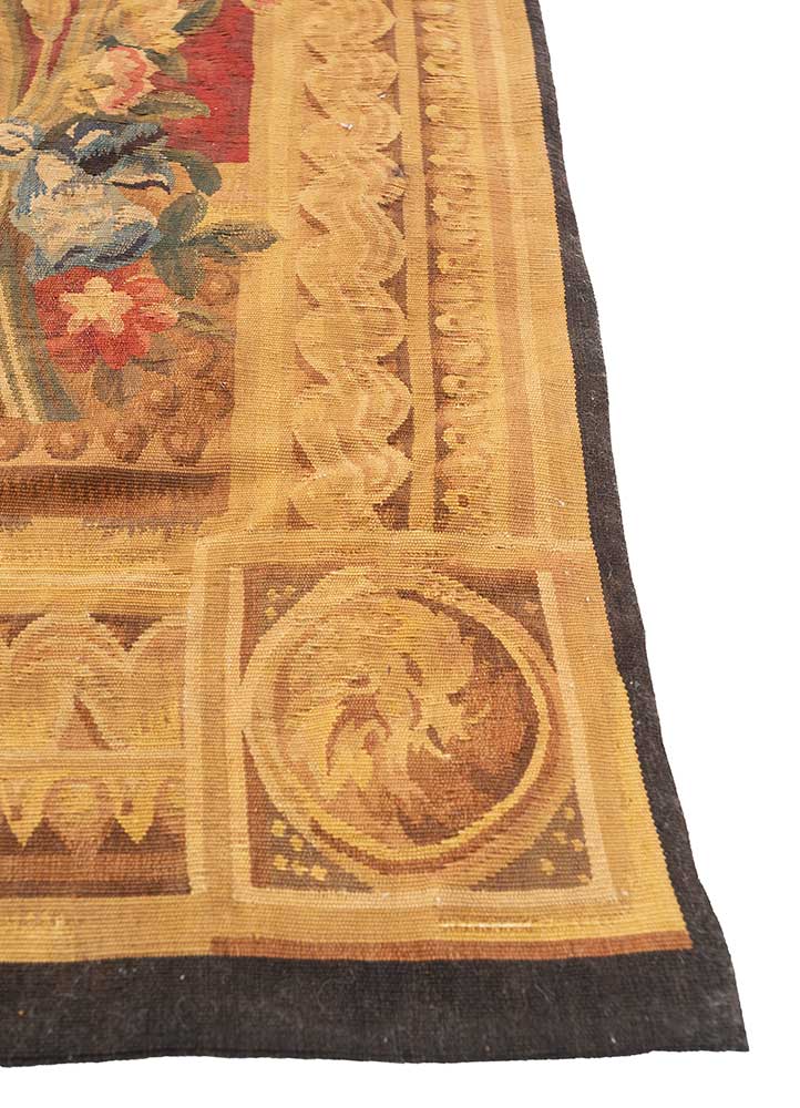 wall art gold wool Hand woven Rug - Corner wall art gold wool Hand woven Rug - Corner