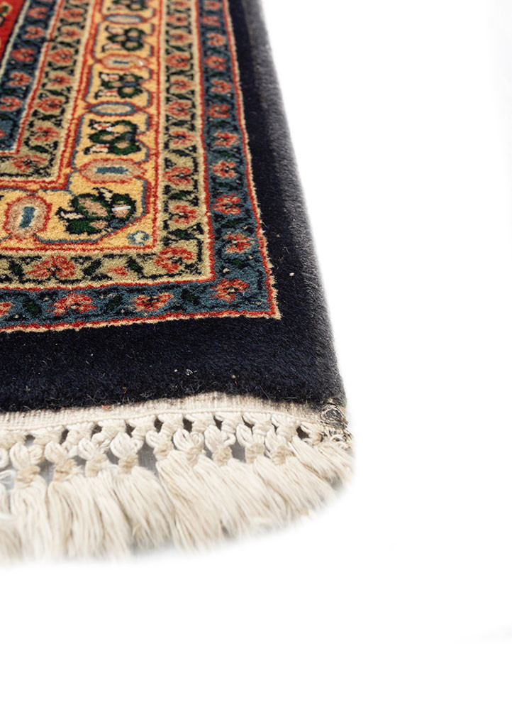 aalam red and orange wool Hand Knotted Rug - Corner aalam red and orange wool Hand Knotted Rug - Corner