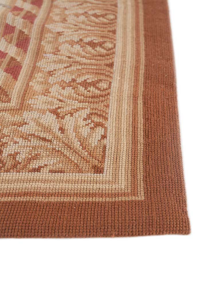wall art green wool Hand woven Rug - Corner