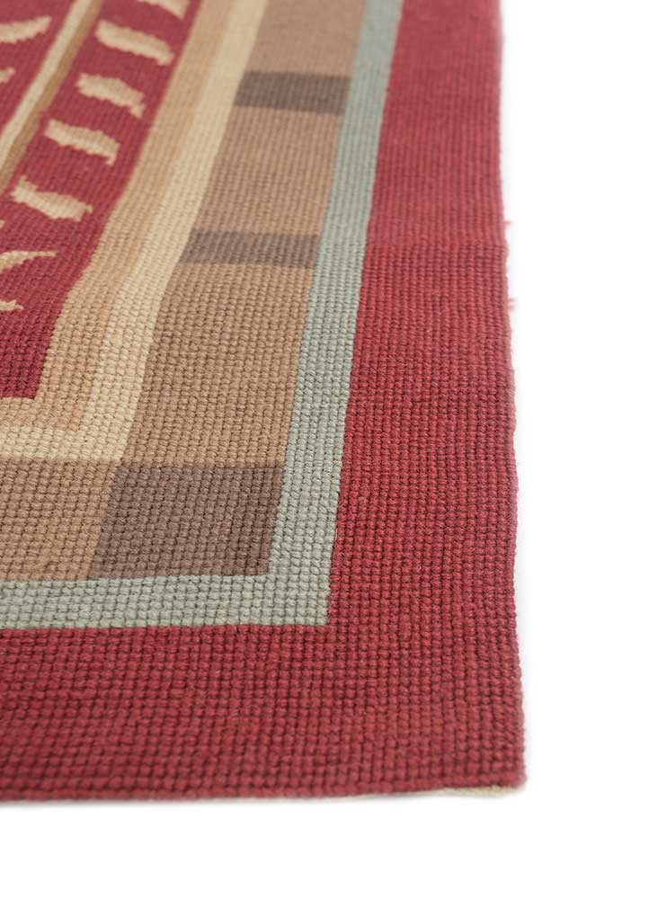 aprezo red and orange cotton  Rug - Corner