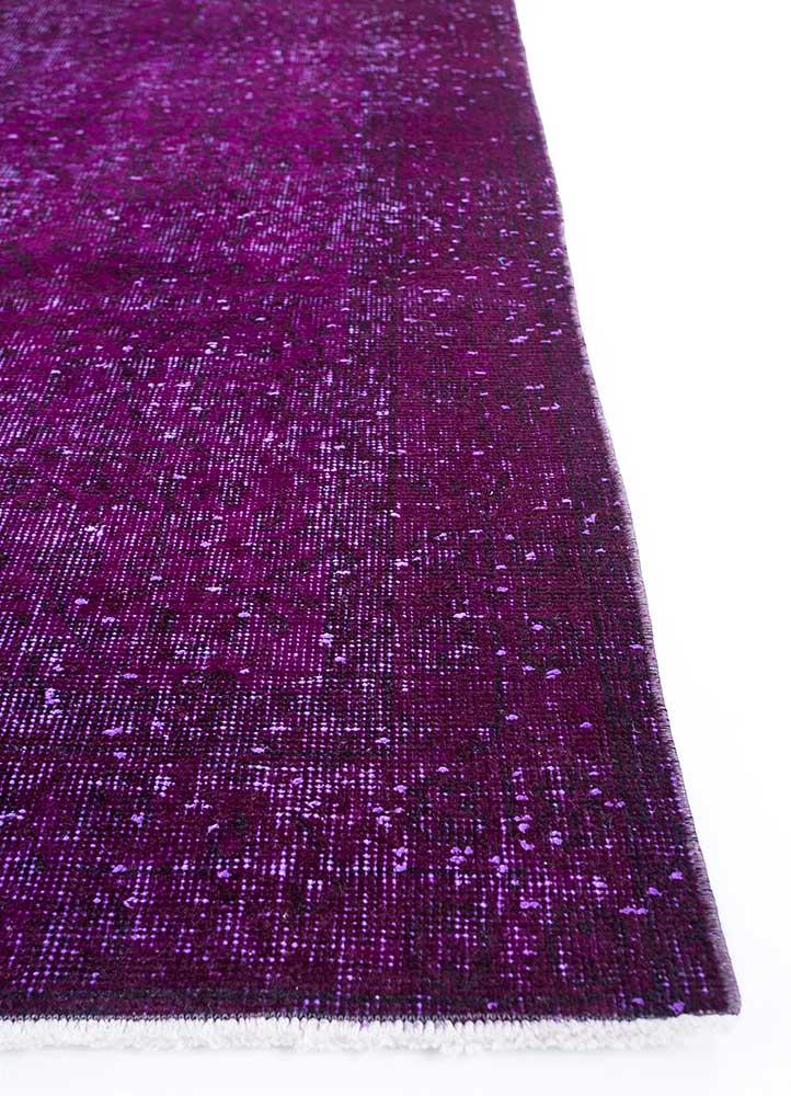 lacuna pink and purple wool Hand Knotted Rug - Corner