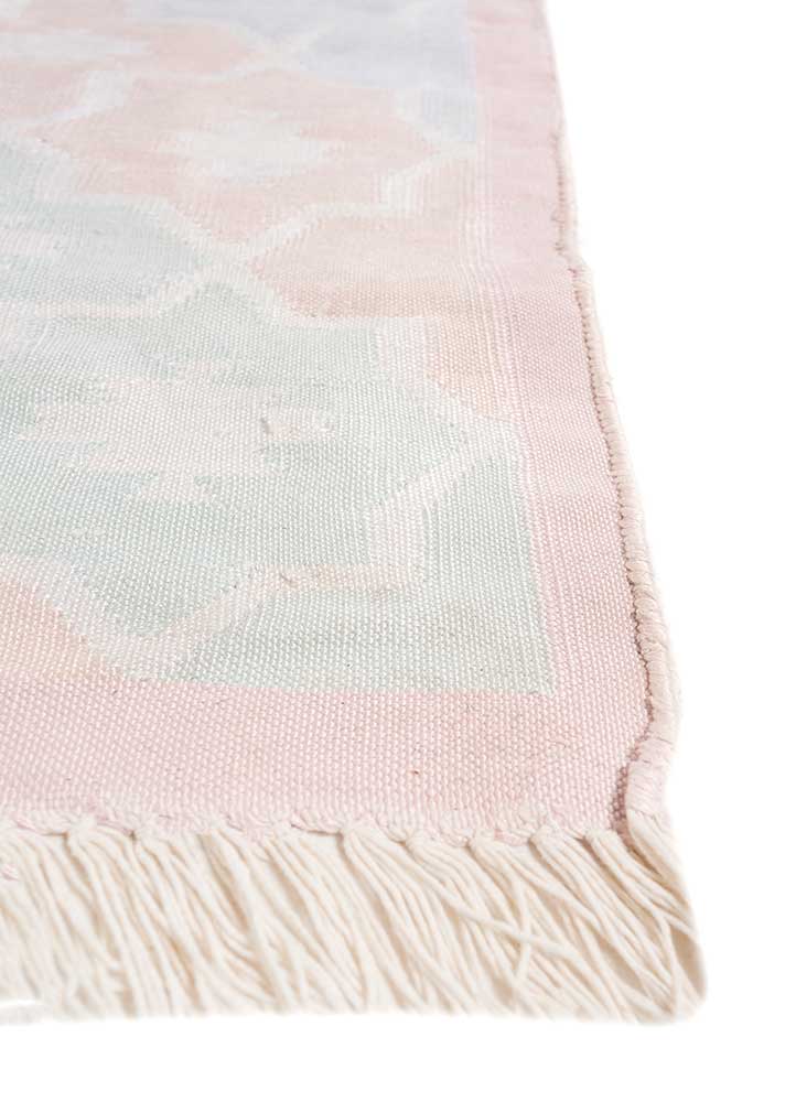 nayaab pink and purple cotton Flat Weaves Rug - Corner