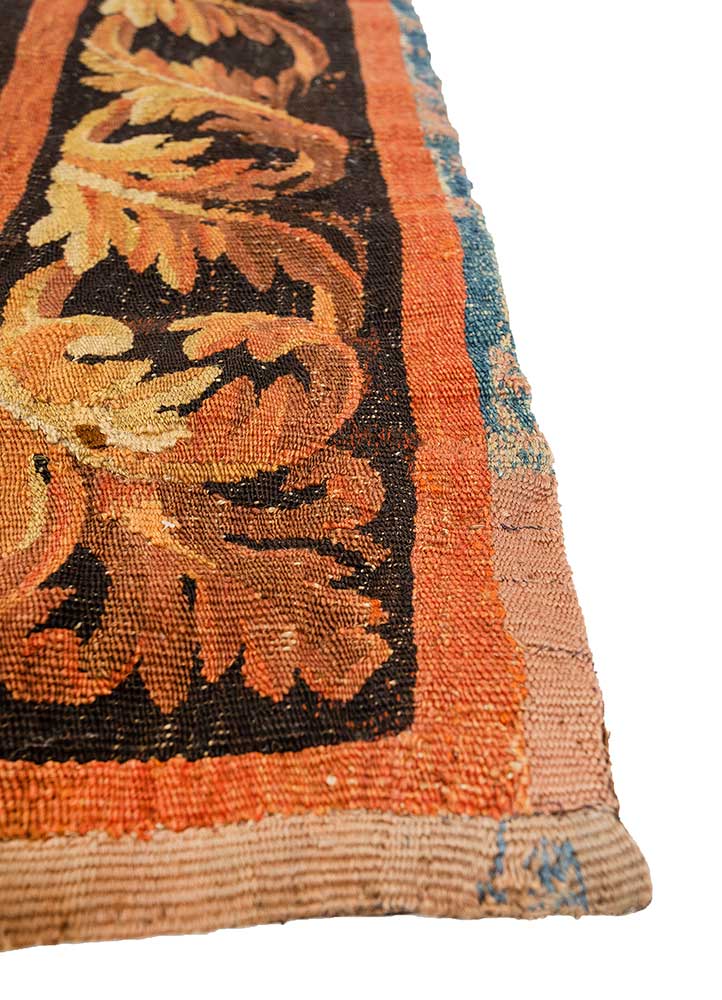 wall art gold wool Hand woven Rug - Corner