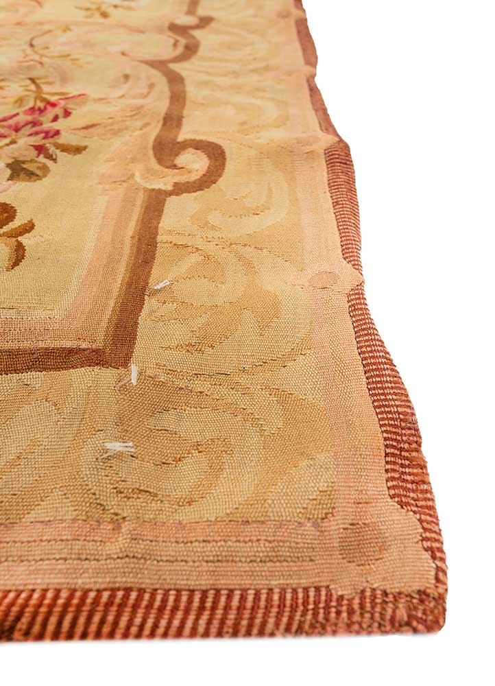 wall art gold wool Hand woven Rug - Corner wall art gold wool Hand woven Rug - Corner