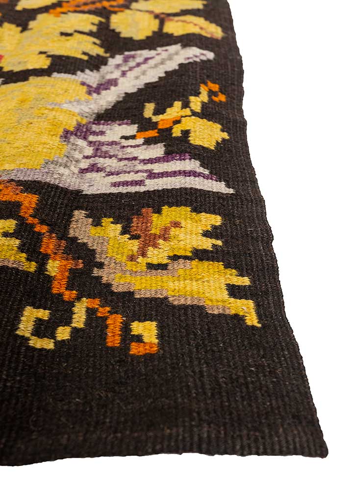 wall art gold wool Hand woven Rug - Corner wall art gold wool Hand woven Rug - Corner