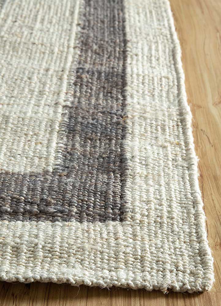 nomadic threads grey and black jute and hemp Flat Weaves Rug - Corner