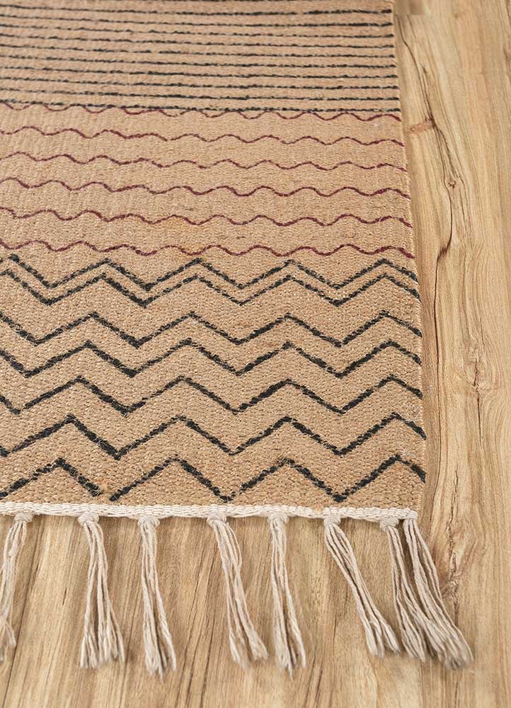 nomadic threads beige and brown jute and hemp Flat Weaves Rug - Corner