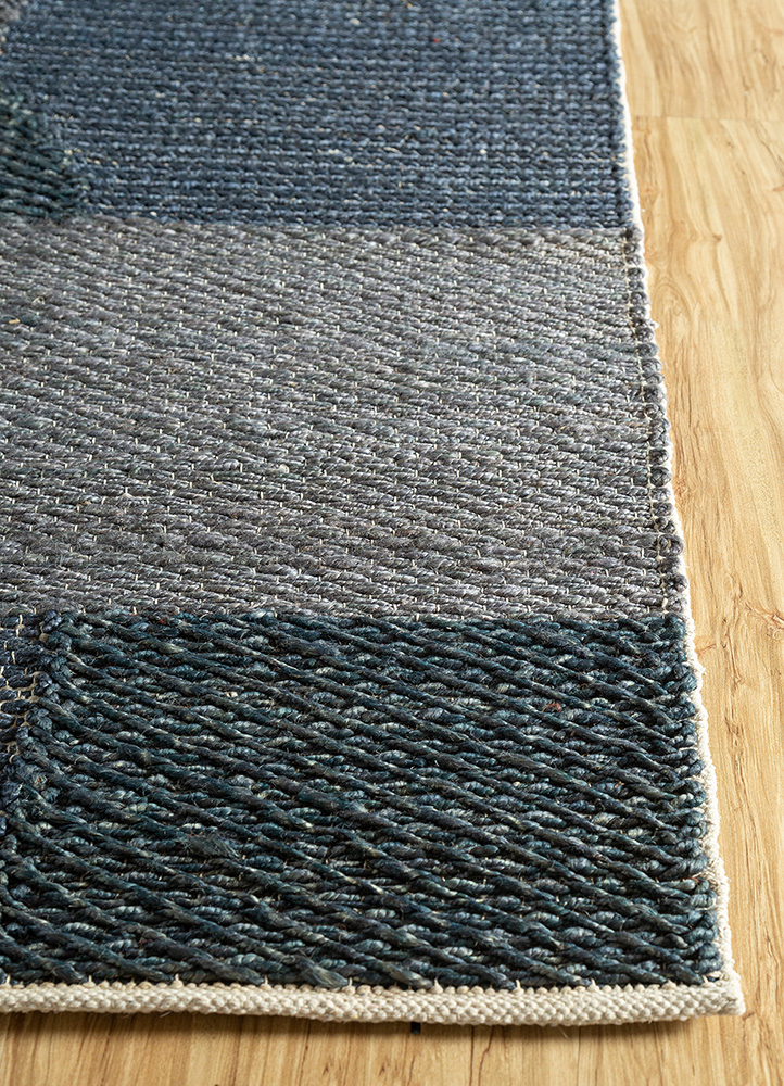 nomadic threads blue jute and hemp Flat Weaves Rug - Corner