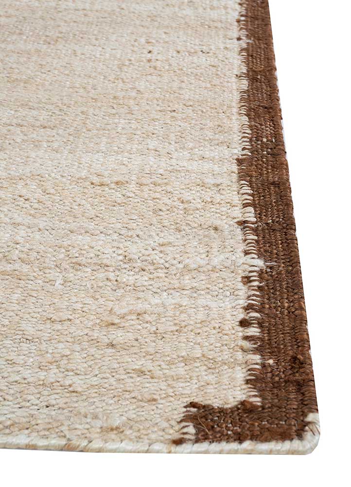 abrash ivory jute and hemp Flat Weaves Rug - Corner