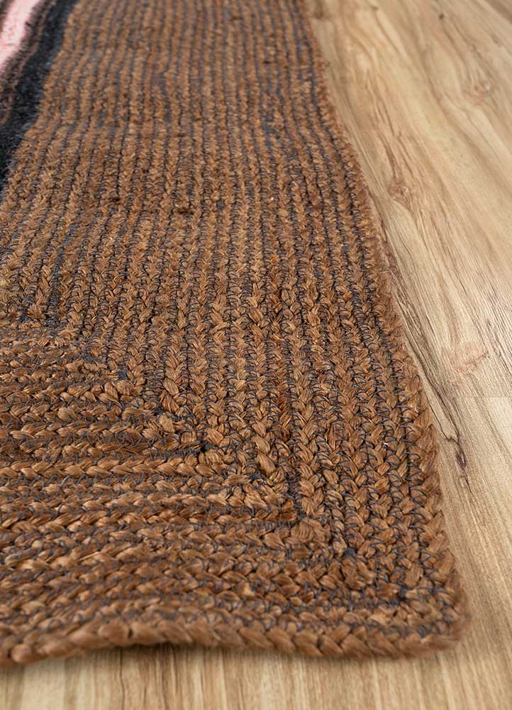 daaira beige and brown jute and hemp Flat Weaves Rug - Corner