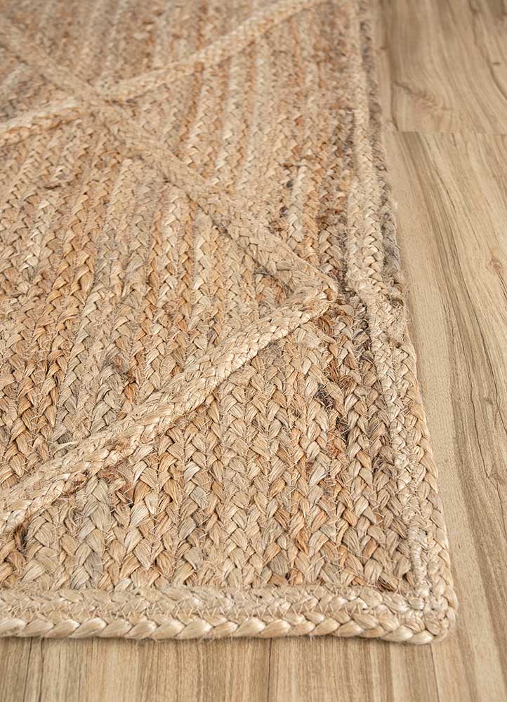 nomadic threads beige and brown jute and hemp Flat Weaves Rug - Corner